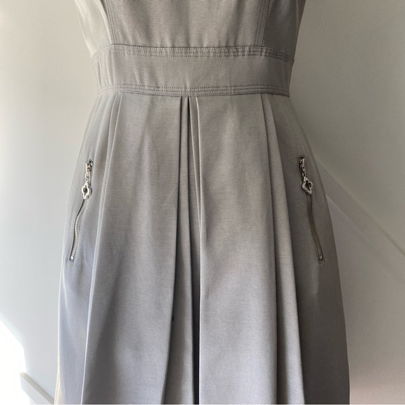 Pink Tartan Silver Taffeta Pleated Sleeveless Flare Dress - 2 - Picture 6 of 13